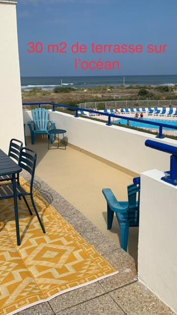 Bleu Marine Vue Ocean, 2 Chambres, Terrasse 30M2, Parking Privatif Et Piscine En Ete Lacanau Luaran gambar